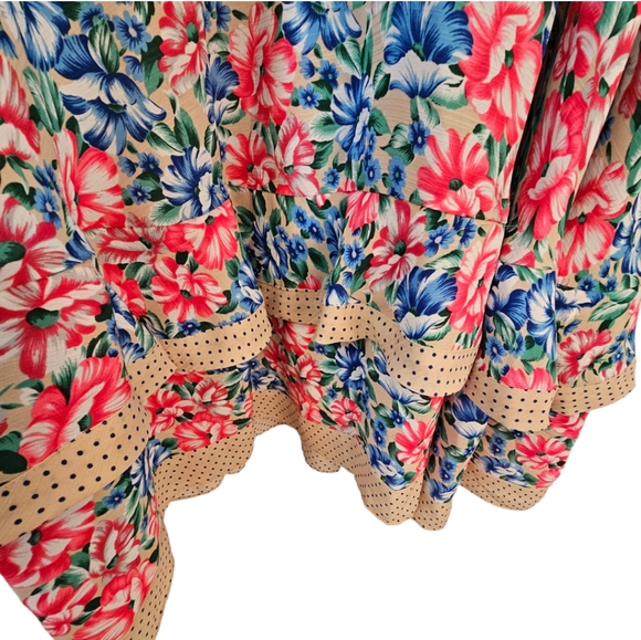 VTG c.1980's Diane Freis Gorgette Floral Free-Size Dress, Size Medium or Large? - Picture 5 of 8